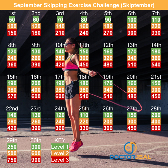 Skiptember September Skipping Exercise Challenge - DoctorJeal