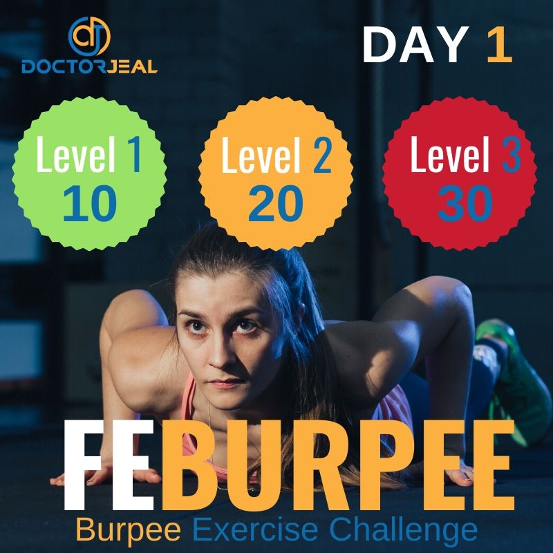 February Feburpee Burpee Exercise Challenge Targets 1