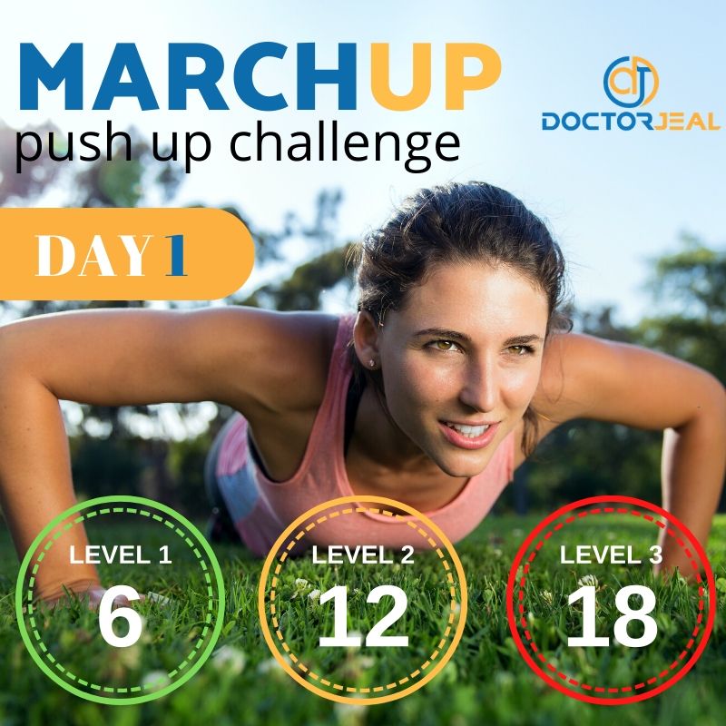 MarchUP Push Up Challenge Daily Targets Day 1