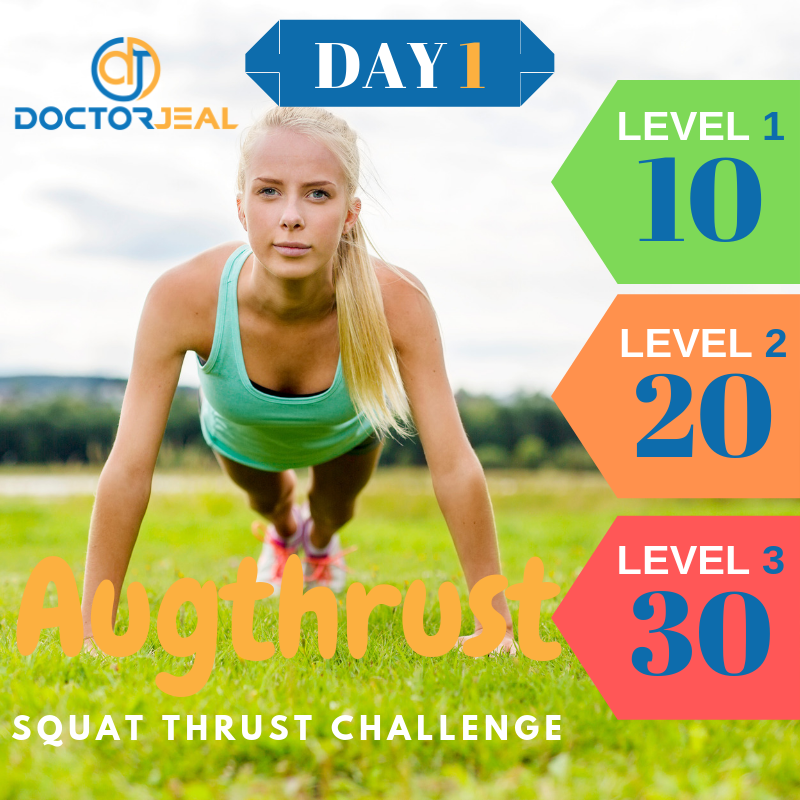 Augthrust Squat Thrust Challenge Targets Day 1