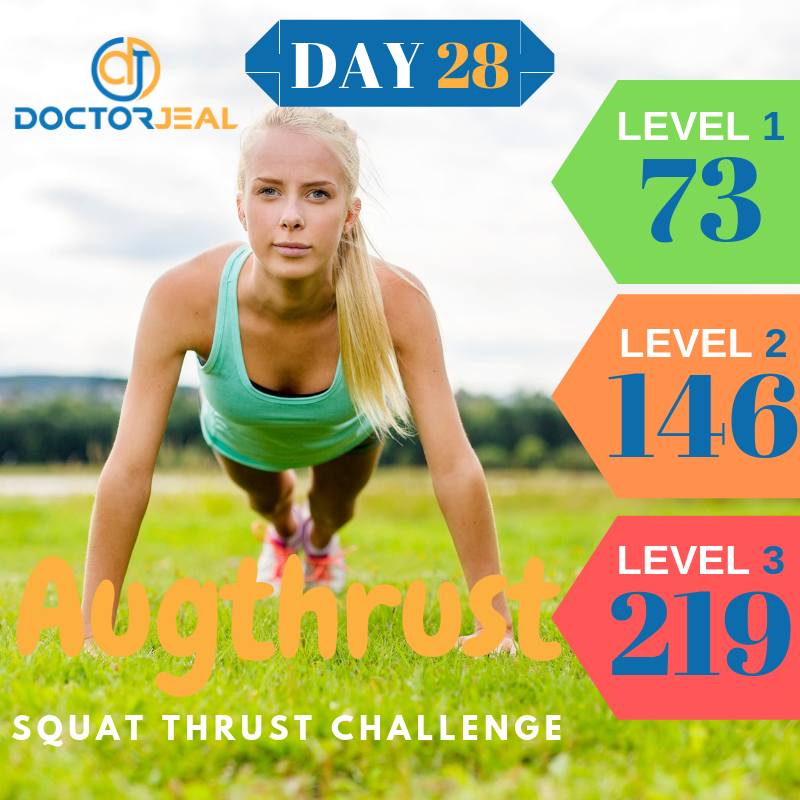 Augthrust Squat Thrust Challenge Targets Day 28
