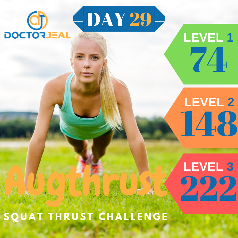 Augthrust Squat Thrust Challenge Targets Day 29