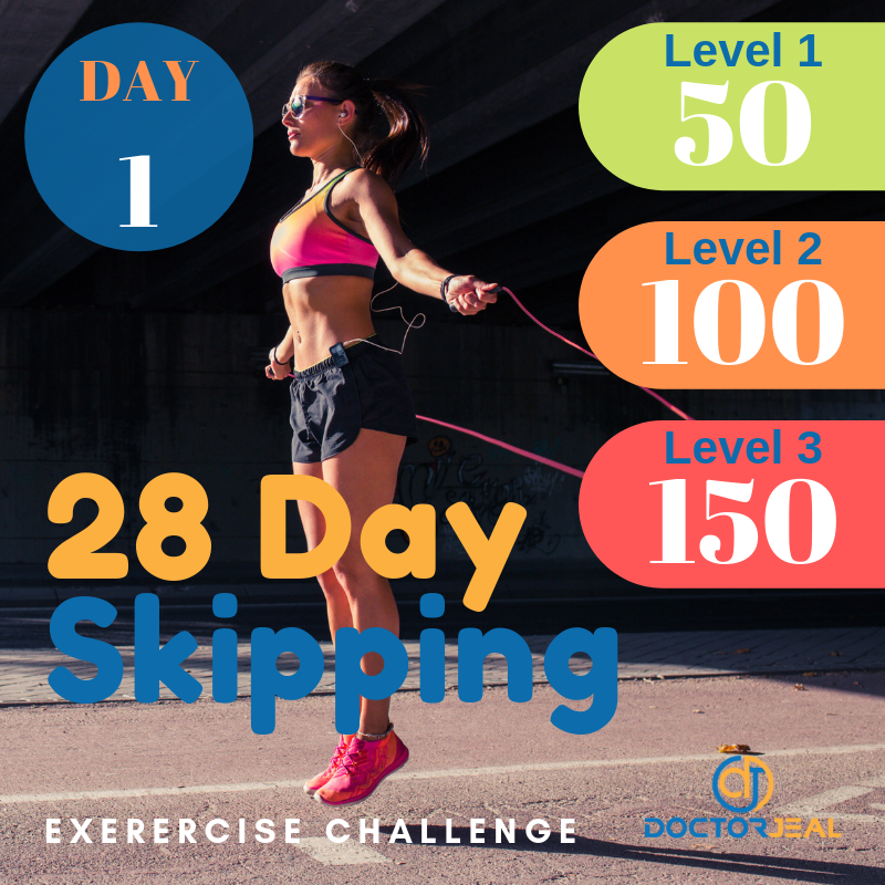 28 Day Skipping Challenge Day 1