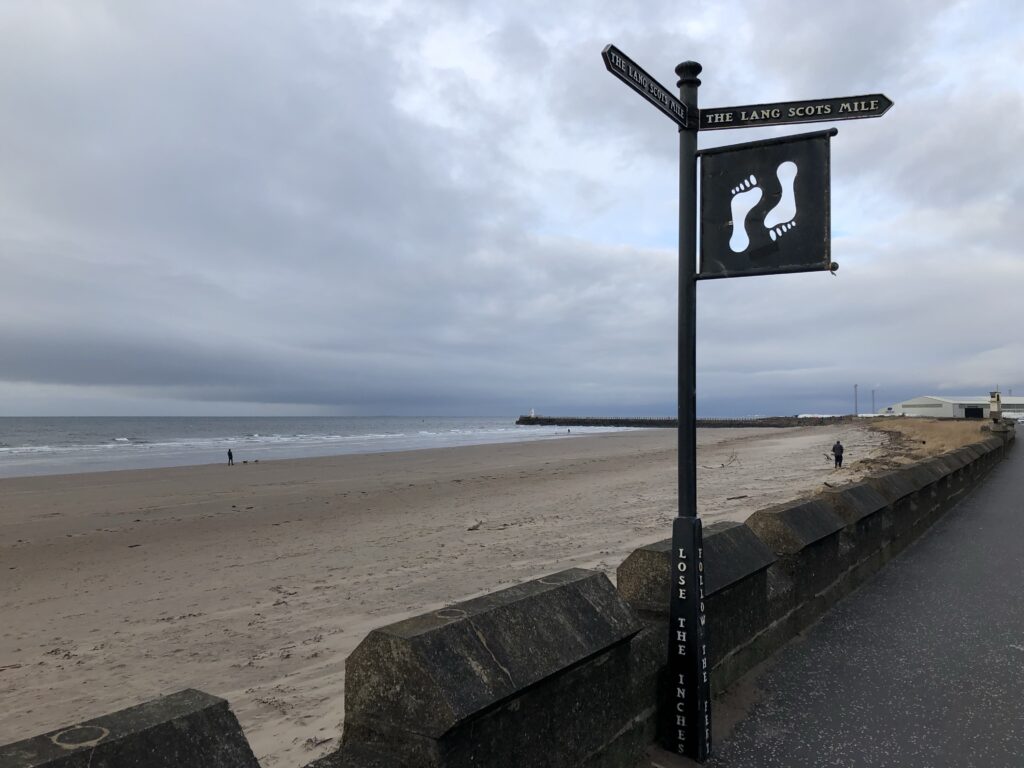 Lang Scots Mile Post near Citadel Leisure Centre