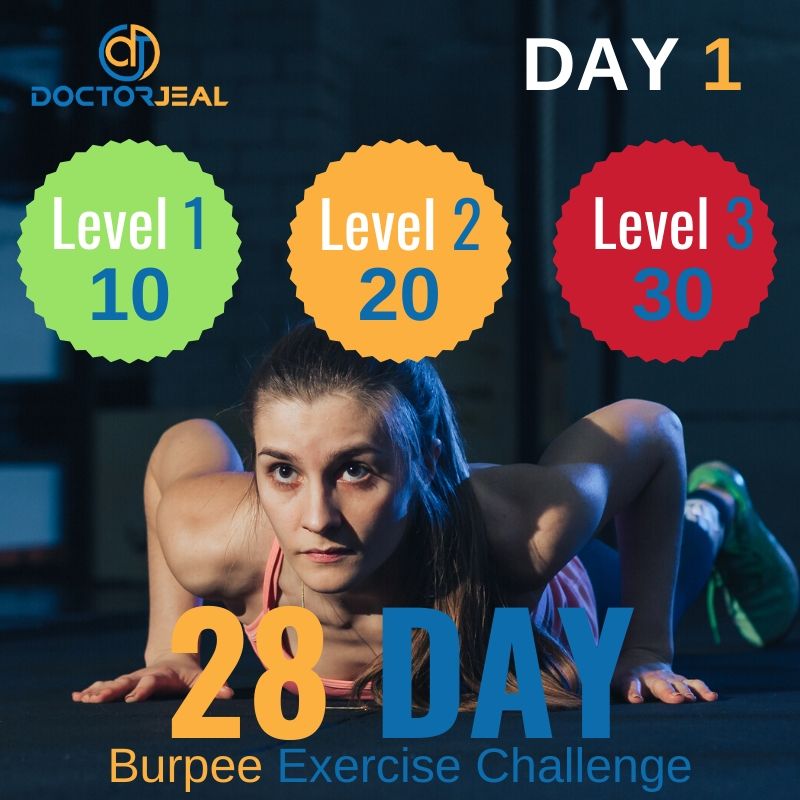 28 Day Burpee Exercise Challenge 1
