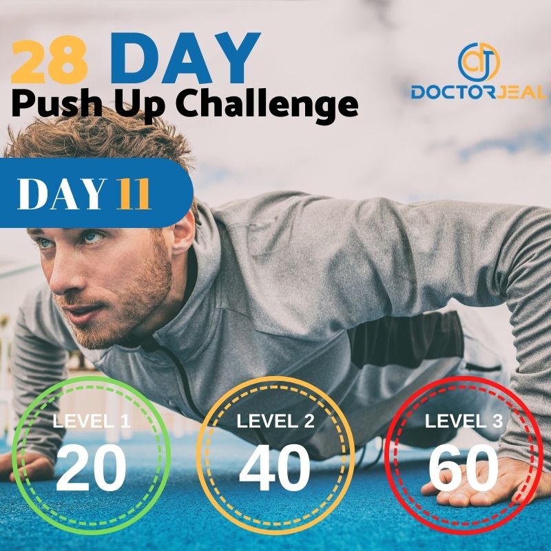 28 Day Push Up Challenge Daily Targets MALE Day 11