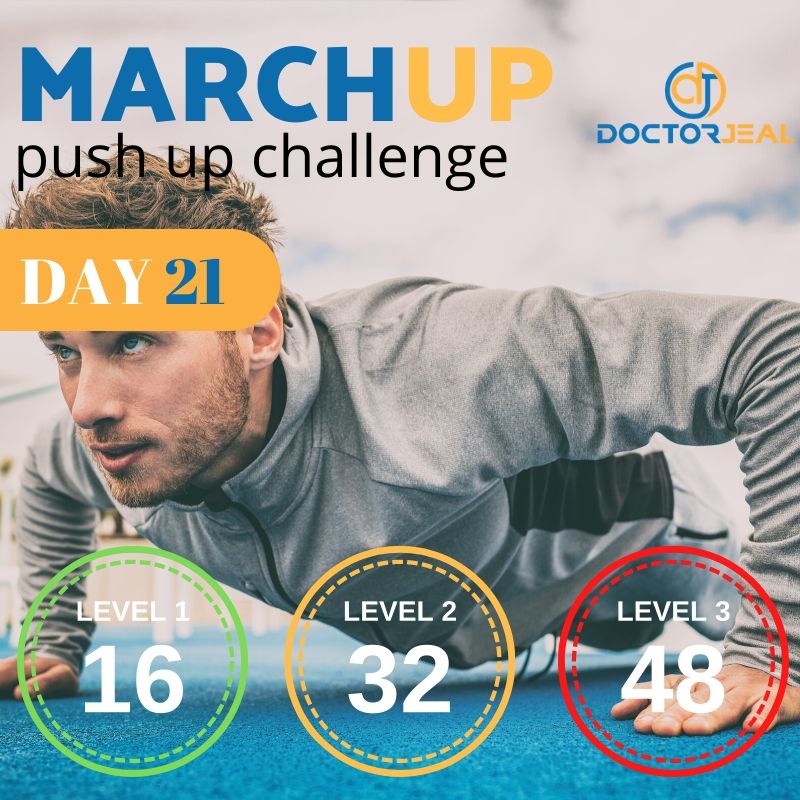MarchUP Push Up Challenge Daily Targets Day Male 21