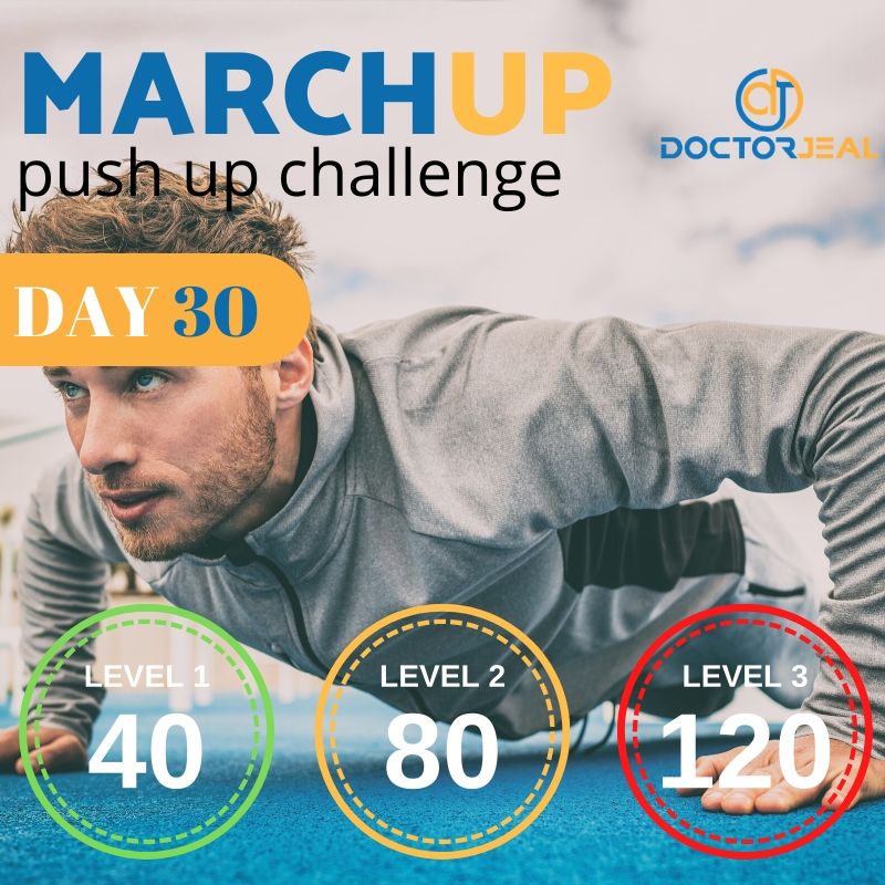 MarchUP Push Up Challenge Daily Targets Day Male 30
