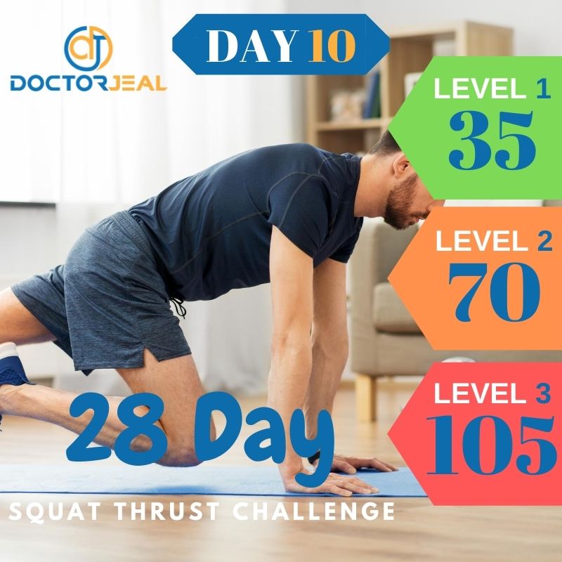 28 Day Squat Thrust Challenge Male Day 10