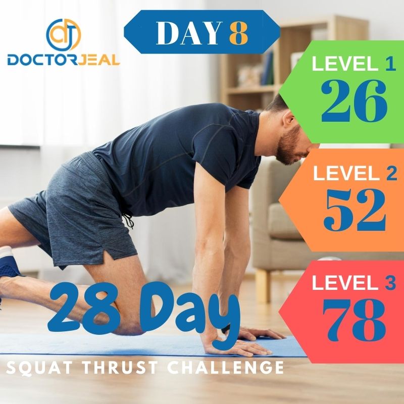 28 Day Squat Thrust Challenge Male Day 8