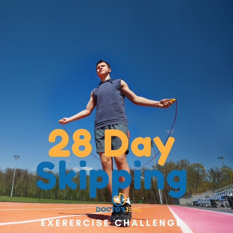 28 Day Skipping Exercise Challenge Male Title