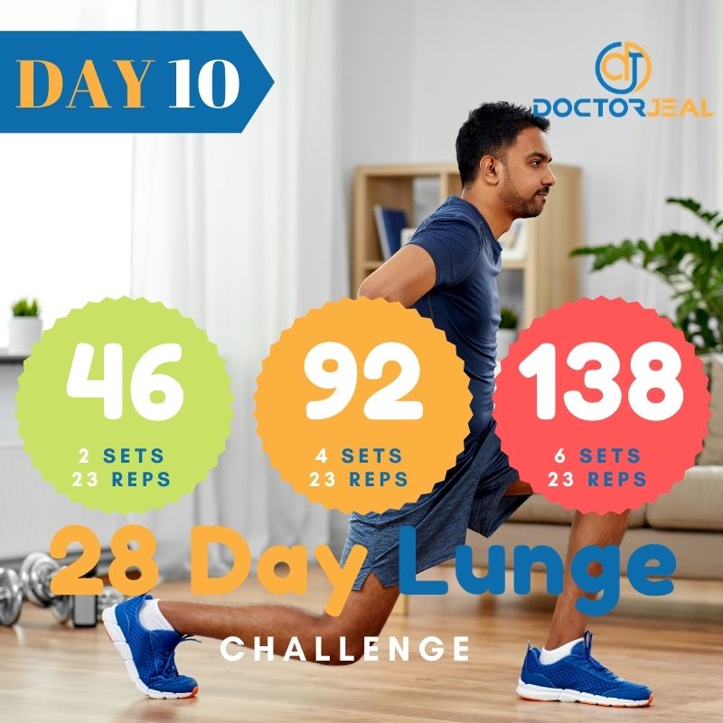 28 Day Lunge Challenge Targets - Male - DoctorJeal - Day 10