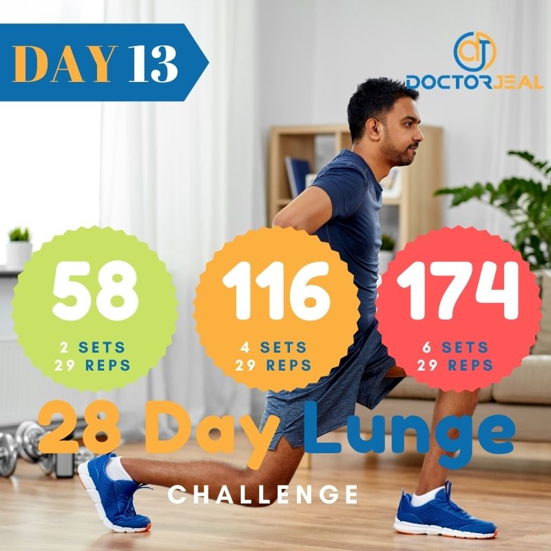 28 Day Lunge Challenge Targets - Male - DoctorJeal - Day 13