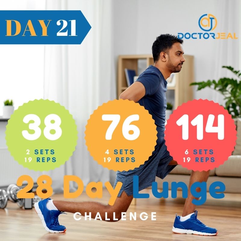 28 Day Lunge Challenge Targets - Male - DoctorJeal - Day 21