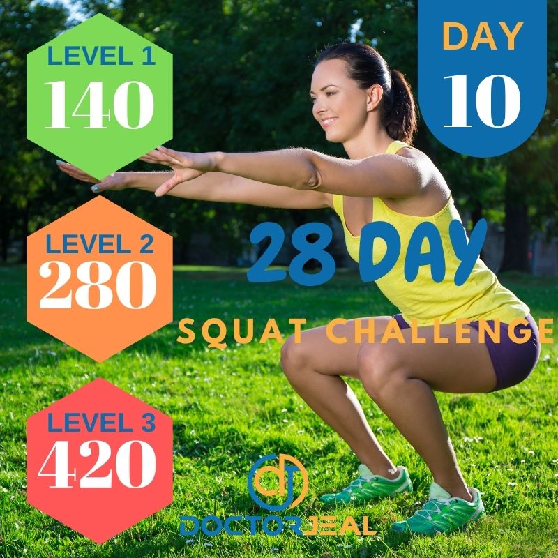 28 Day Squat Challenge Targets - Female - 10