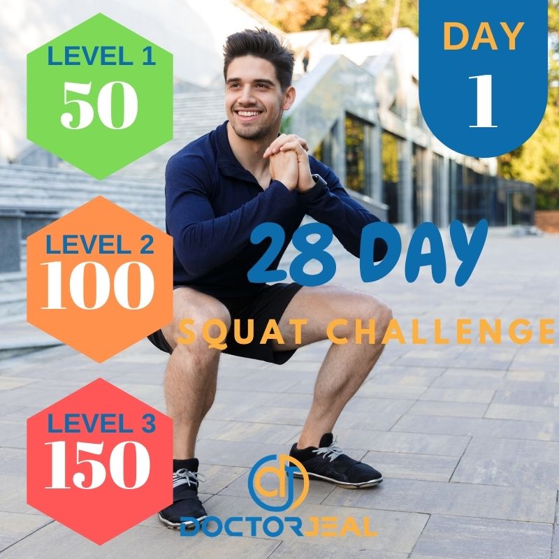 28 Day Squat Challenge Targets - Male - Day - 1