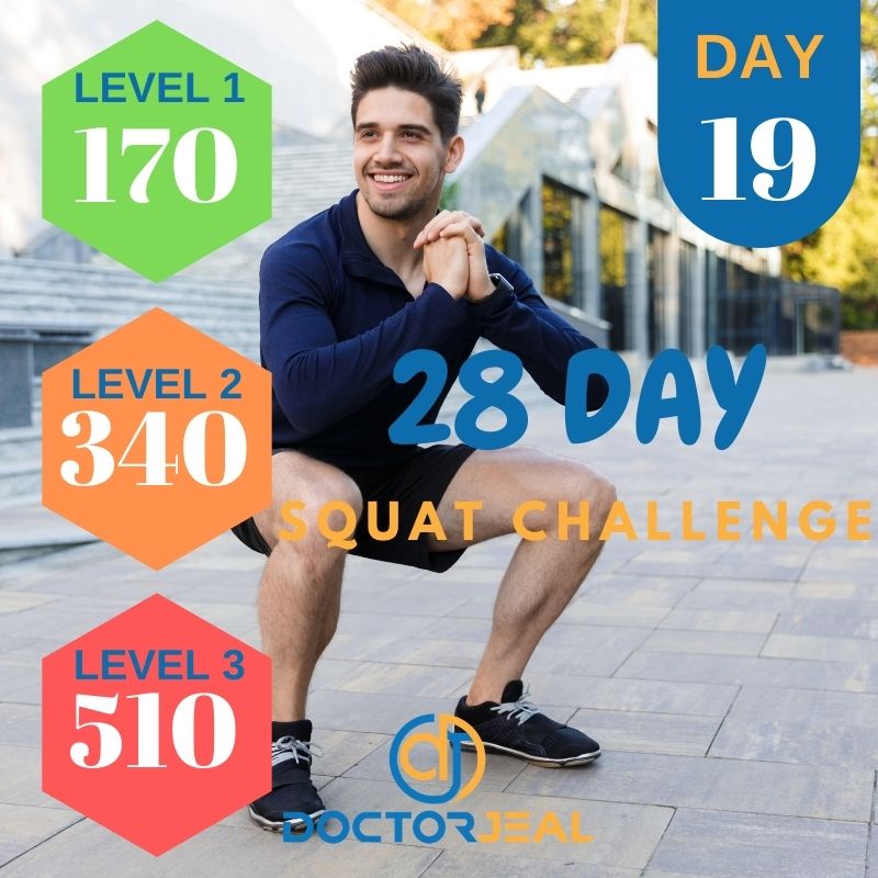 28 Day Squat Challenge Targets - Male - Day - 19