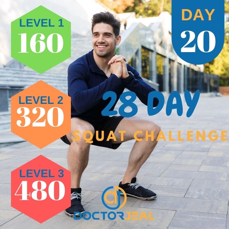 28 Day Squat Challenge Targets - Male - Day - 20