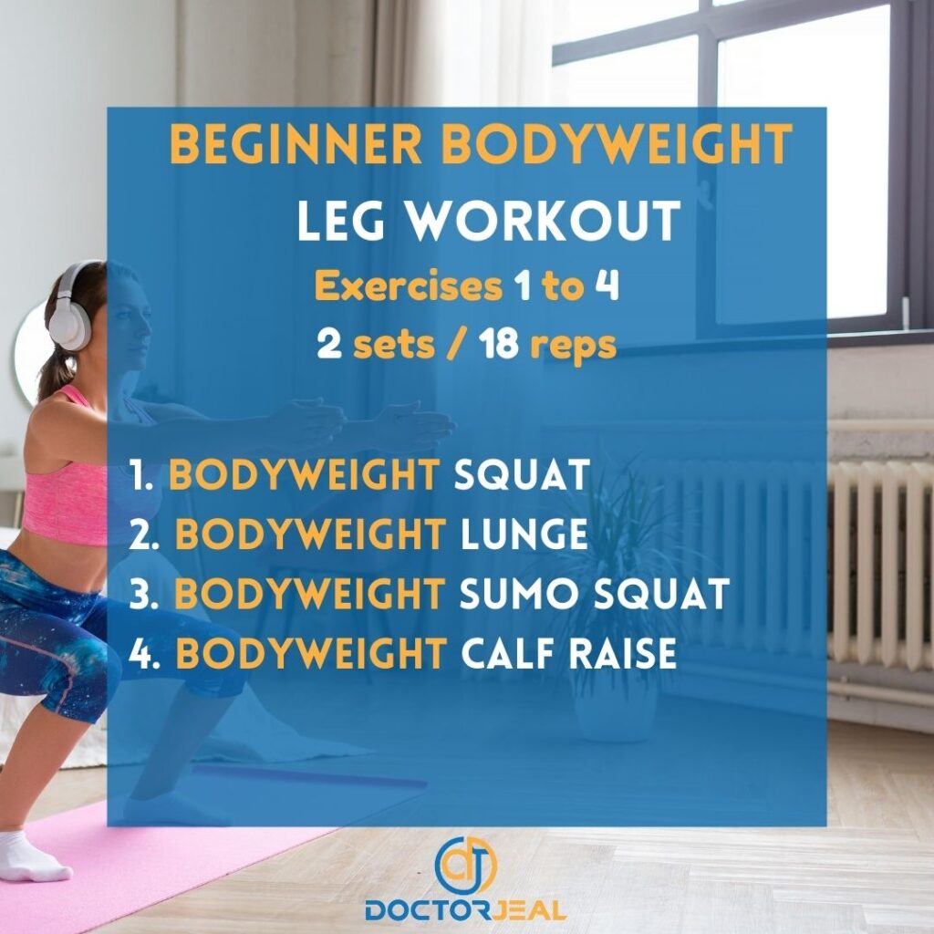 Beginner Bodyweight Leg Workout card