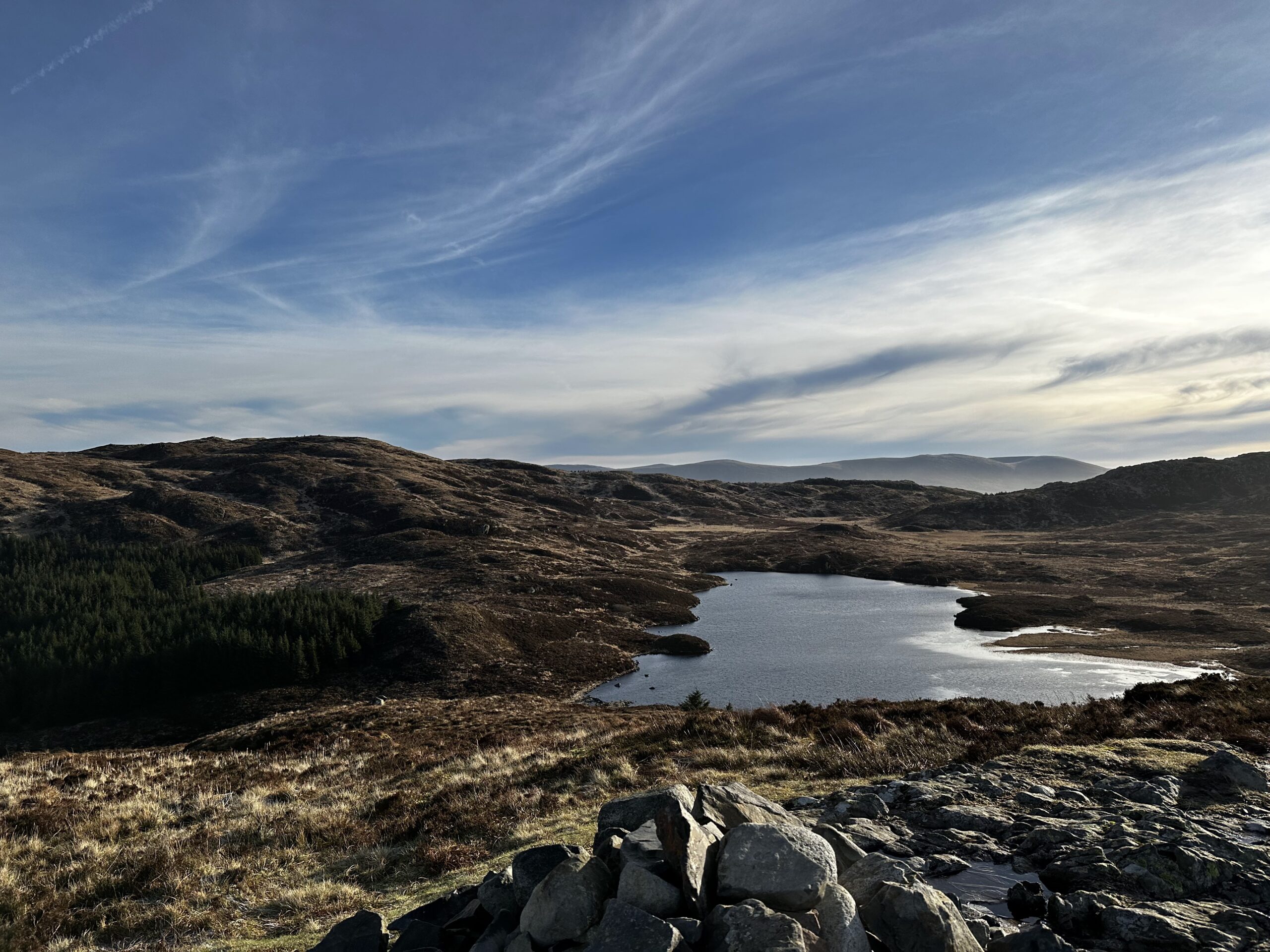 View from the top of Cornish Hill towards Cornish Loch.