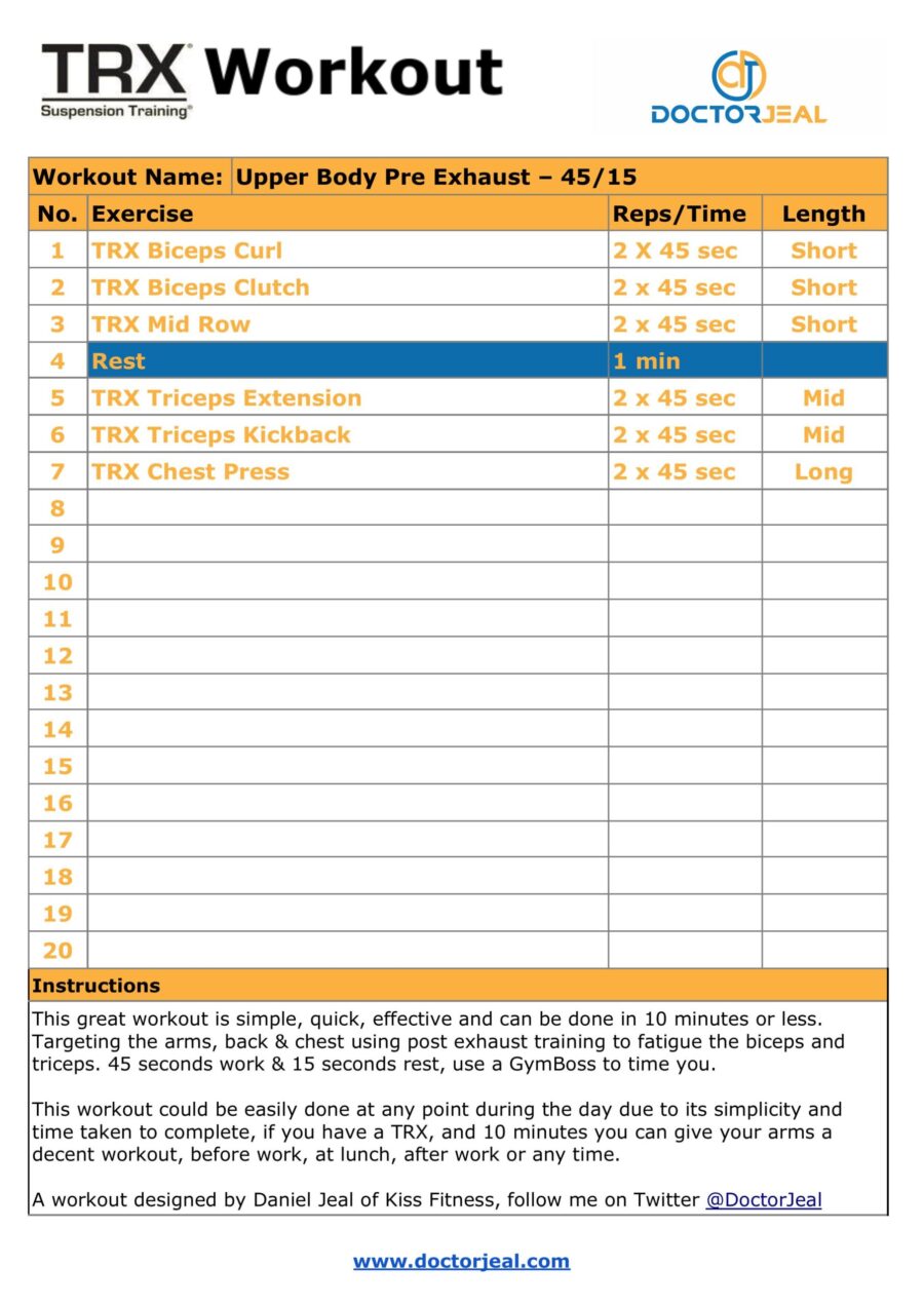 TRX Workout - Upper Body Pre Exhaust